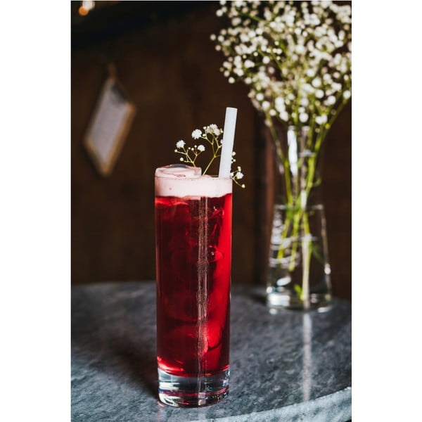 Комплект от 6 бели стъклени сламки за пиене с дължина 20 cm - Vialli Design-image-1