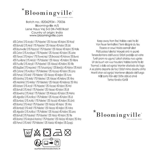 Кафяво одеяло от рециклиран памук 130x160 cm Lane – Bloomingville-image-4