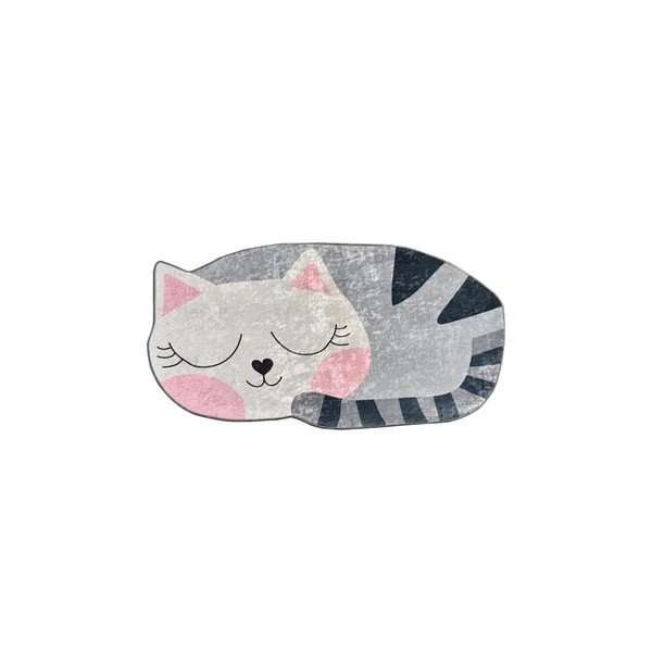 Розов/сив детски килим подходящ за пране 60x100 cm Cat – Mila Home