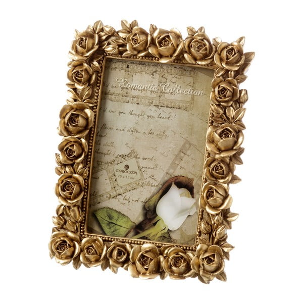 Dekorativní fotorám zlaté barvy Unimasa Roses, na fotografii 10 x 15 cm