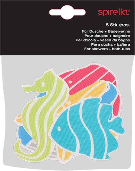 Детски противоплъзгащи подложки за вани в комплект от 5 бр. 12x12 cm Waterworld – Spirella-image-1