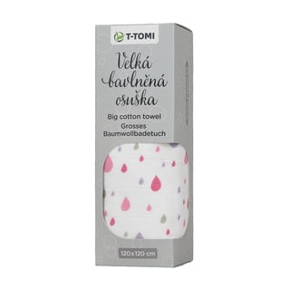 Памучна бебешка кърпа Tetra Pink Drops, 120 x 120 cm Tetra Pink drops - T-TOMI