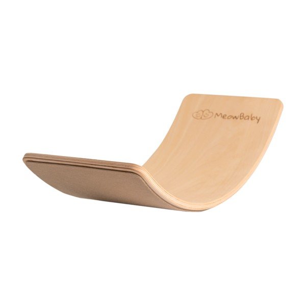 Бежова/естествена балансираща дъска от масивен бор 80x30x18 cm Montessori – Meowbaby