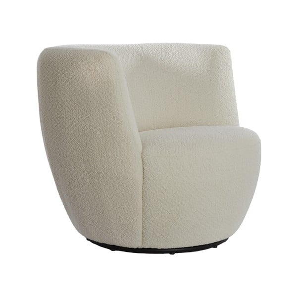 Бяло кресло от плат букле Senja – Light & Living