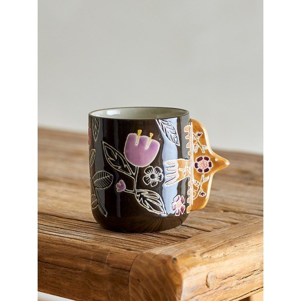 Тъмнокафяви глинени чаши в комплект 4 бр. за лате 325 ml Vivielle – Bloomingville-image-1
