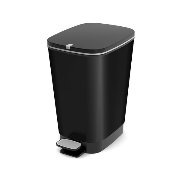 Матово черно пластмасово кошче за боклук с педал 25 l Chic Bin – KIS
