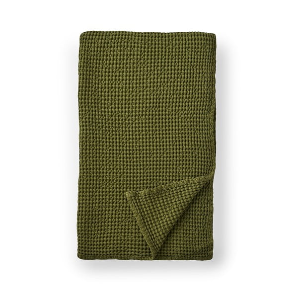 Зелено памучно одеяло 150x200 cm Jaipur Chunky Waffle – Pineapple Elephant