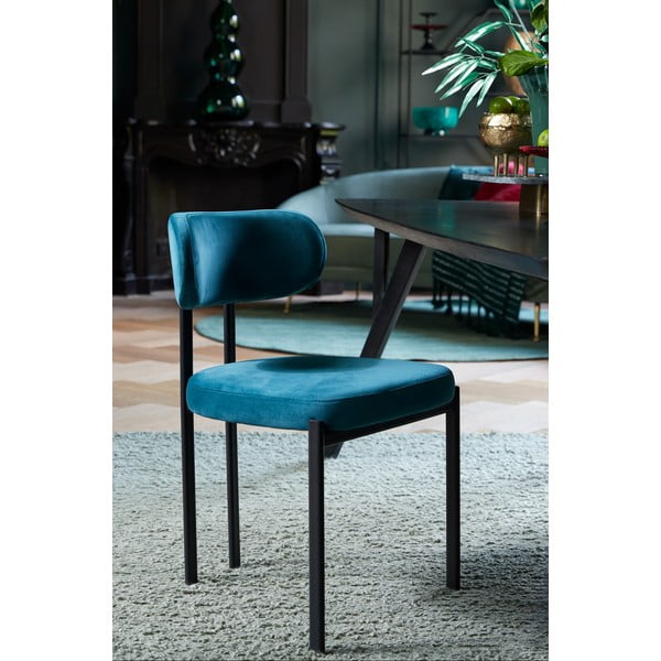 Кадифени трапезни столове в комплект от 2 бр. петролени Sonja – Light & Living-image-1