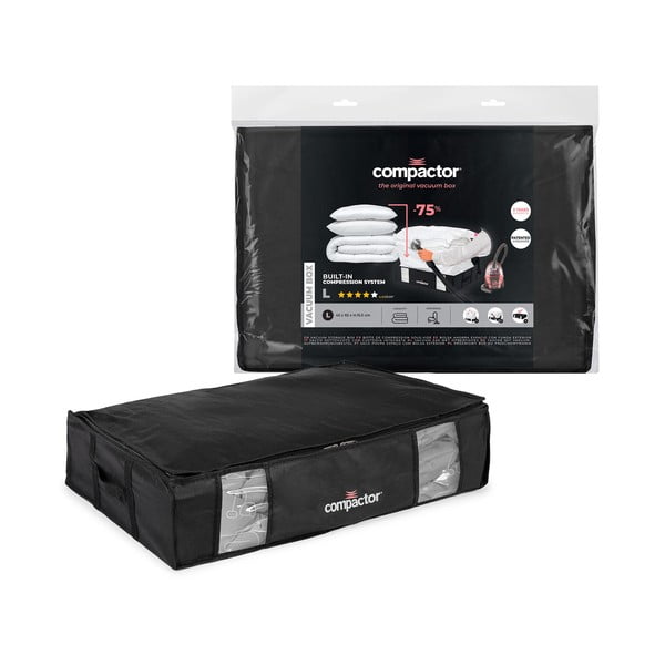 Черна кутия за съхранение под леглото XXL Black Edition 3D, 145 л - Compactor