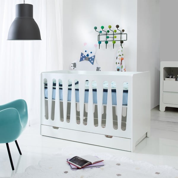 Бяло чекмедже под детското легло 60x120 cm - Pinio-image-1