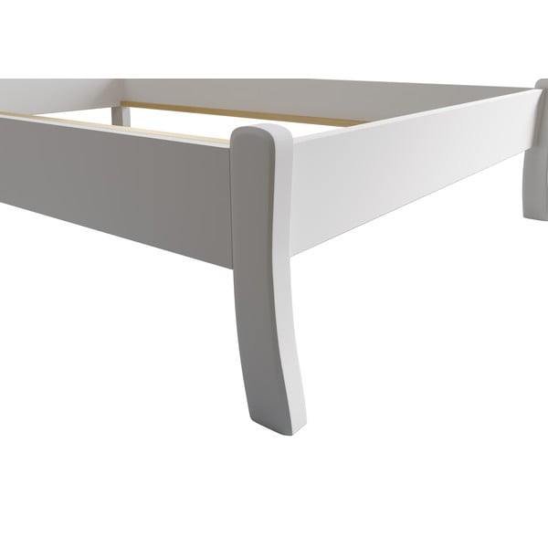 Бяло двойно легло от масивен бор 180x200 cm Tonja – Olivia Living-image-3