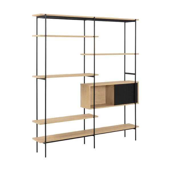 Черна етажерка за книги в дъб 172x188 cm Angus - Actona-image-1