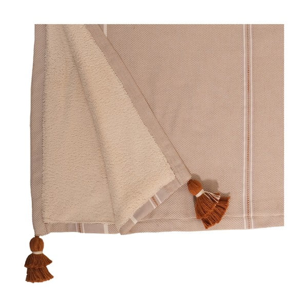 Кафява и бежова памучна кърпа за баня , 70 x 130 cm Brunella - Foutastic