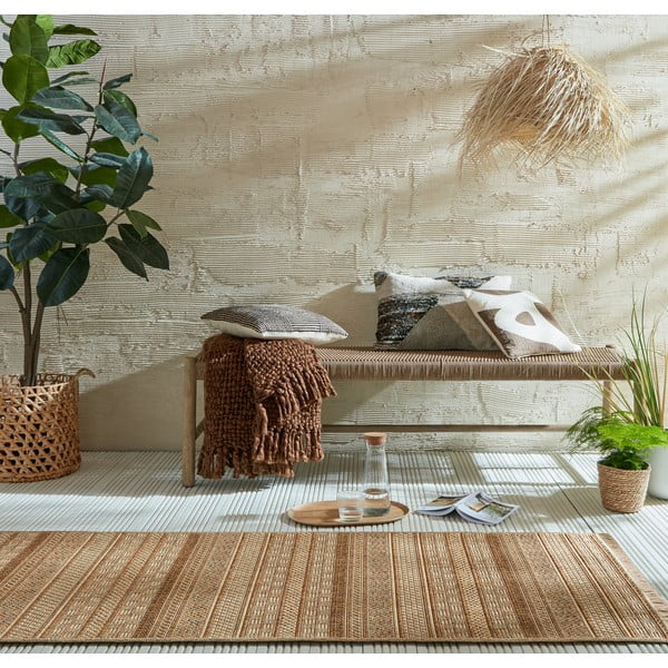 Външна пътека в естествен цвят 80x230 cm Farah Stripe – Flair Rugs-image-1