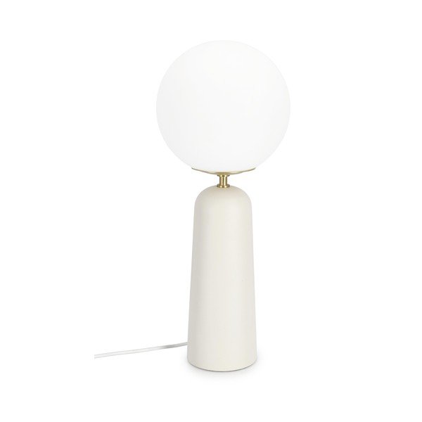 Бяла метална настолна лампа със стъклен абажур (височина 51 cm) Delphine – Bizzotto