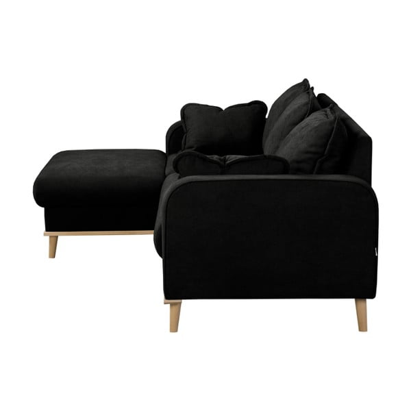 Черен ъглов диван (ляв ъгъл) Beata - Ropez-image-4