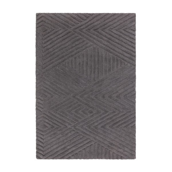 Антрацитен вълнен килим 200x290 cm Hague - Asiatic Carpets