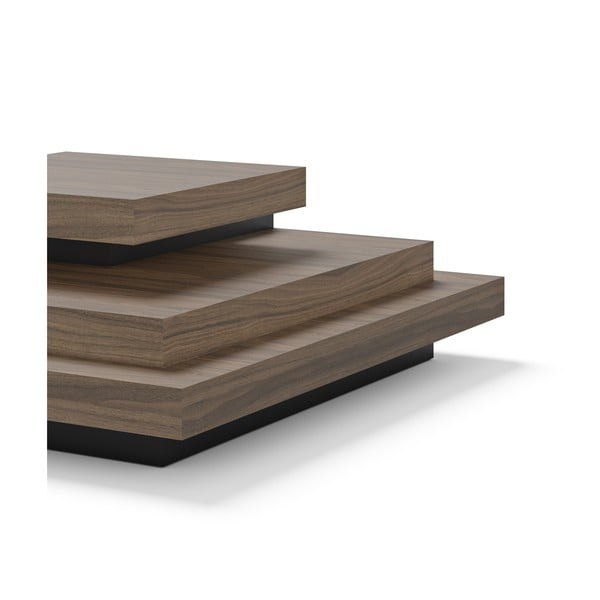 Масичка за кафе с декор от орех в черно-природен цвят 110x110 cm Slate - TemaHome-image-4