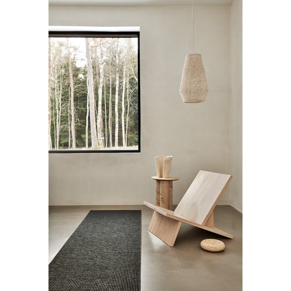 Антрацитен килим за открито и закрито 70x120 cm Emm Black Linen – Pappelina-image-1