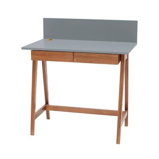 Сиво бюро с основа от ясенова дървесина, дължина 85 cm Luka Oak - Ragaba