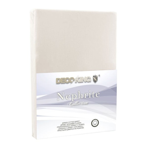 Бежов еластичен чаршаф , 140/160 x 200 cm Nephrite - DecoKing-image-1