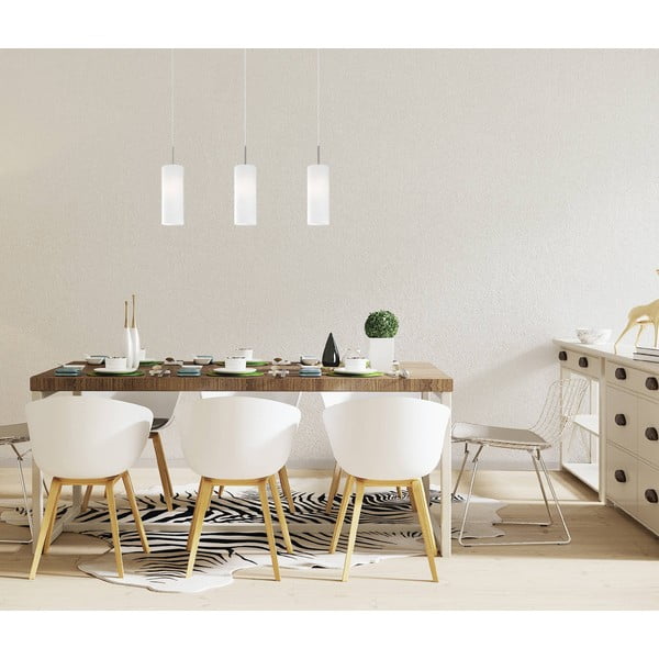 Бяло и сребристо висящо осветително тяло със стъклен абажур TROY 3 – EGLO-image-4