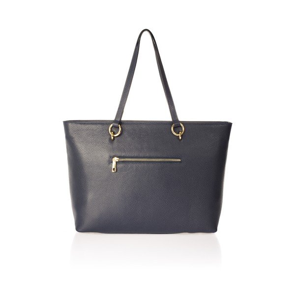 Синя кожена чанта Elisa - Federica Bassi-image-1