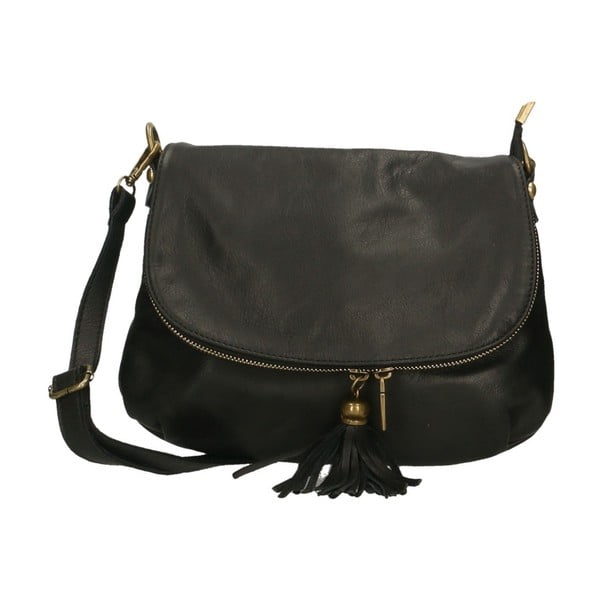 Черна кожена чанта Maria - Roberto Buono