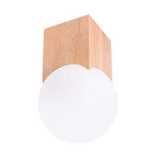 Осветително тяло за таван в естествен цвят със стъклен абажур 12x12 cm Rayer – Nice Lamps