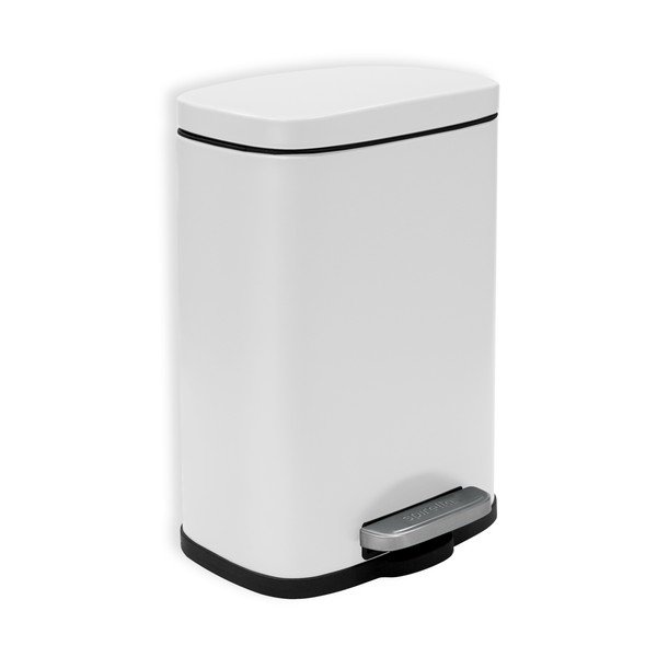 Стоманено кошче за боклук с педал в матово бял цвят 5 l   Akira – Spirella