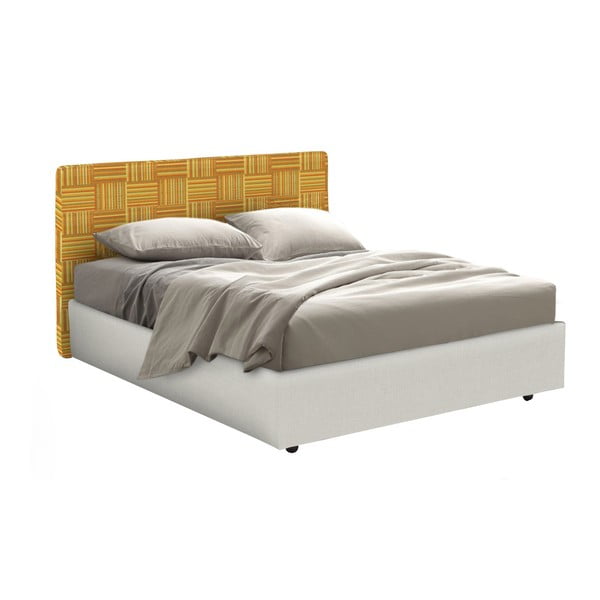 Oranžovo-béžová jednolůžková postel s úložným prostorem 13Casa Ninfea, 120 x 190 cm