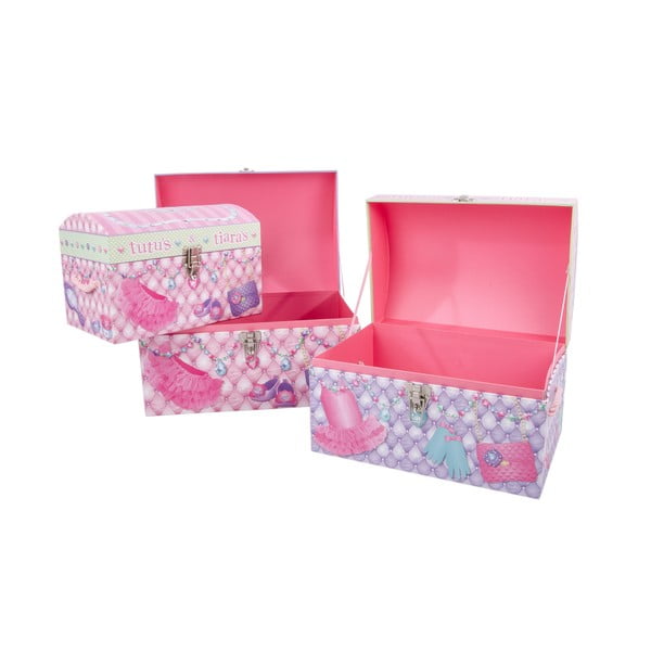 Sada 3 úložných krabic Princess