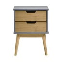Сиво-кафяво нощно шкафче, изработено от масивна борова дървесина Baku - Marckeric