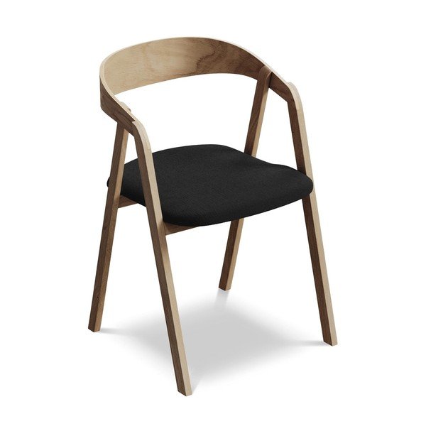 Черен трапезен стол от масивна дървесина Erika – Makamii