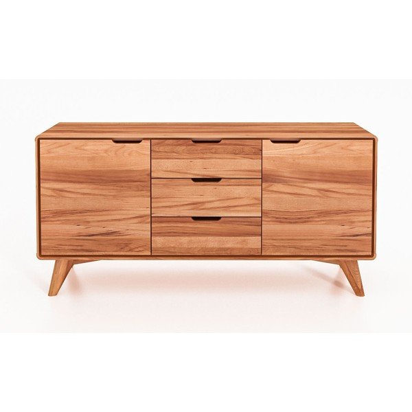 Нисък скрин от букова дървесина 134x63 cm Greg - The Beds-image-1