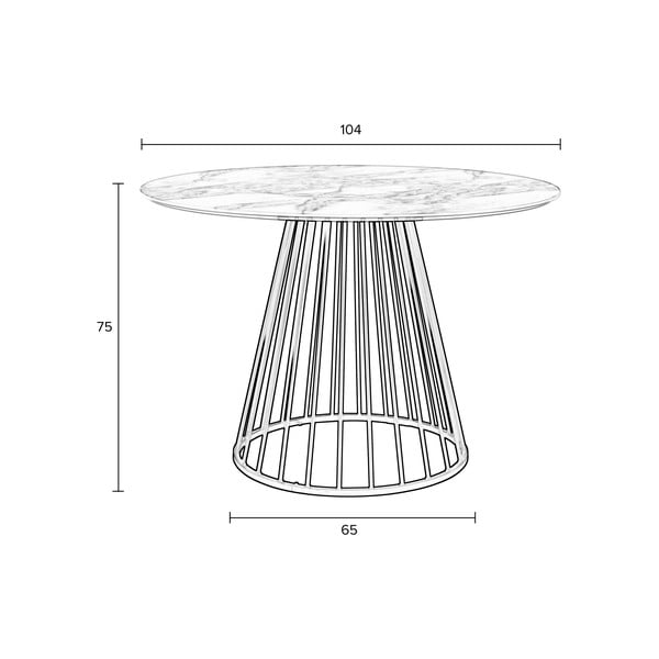 Кръгла маса за хранене с мраморен плот ø 110 cm Floris - White Label-image-4
