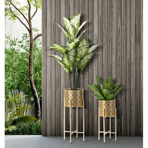 Комплект от 2 стойки за саксии в златисто, височина 52 cm Golvy - Mauro Ferretti-image-1