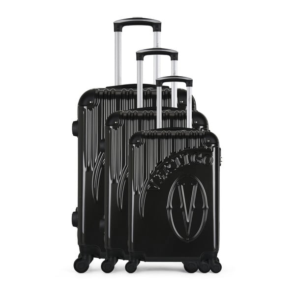 Sada 3 tmavě šedých cestovních kufrů na kolečkách VERTIGO Cadenas Integre