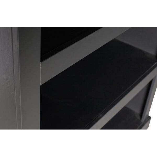 Черна библиотека от масивен бор 107x160x39 cm Bonk – WOOOD-image-4