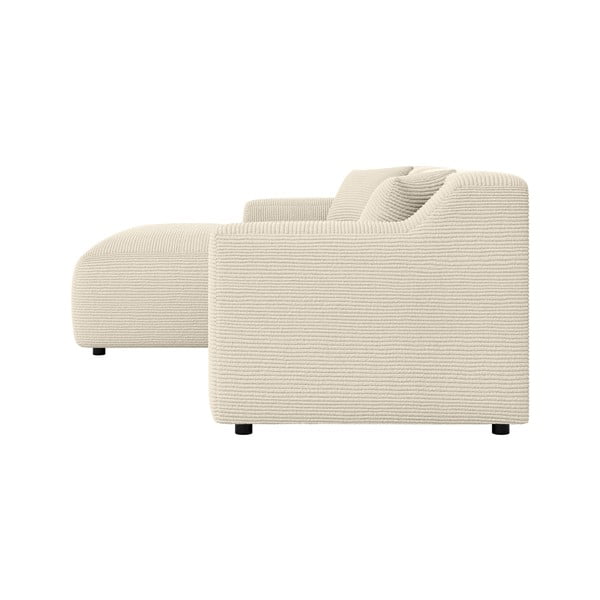 Бежово-кремав ъглов диван от рипсено кадифе (ляв ъгъл) Martin – Ropez-image-3