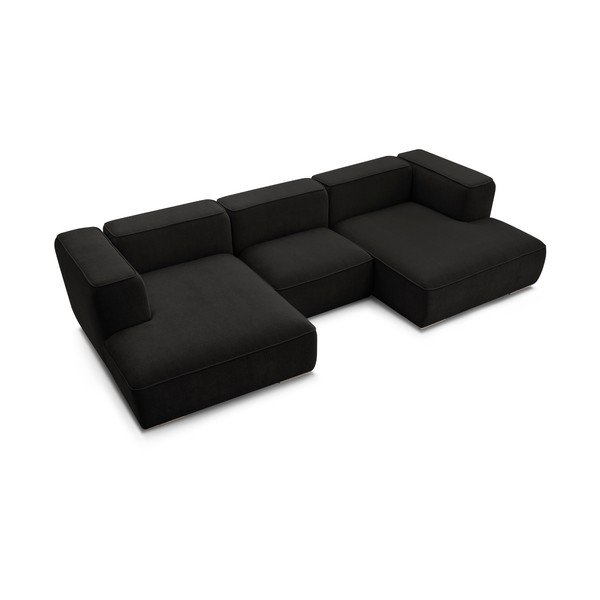 Черен ъглов диван Zephyr – Bobochic Paris-image-4