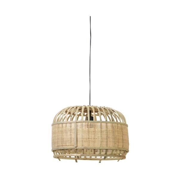 Лампа за таван в естествен цвят с абажур от бамбук и ратан ø 49 cm Dalika - Light & Living