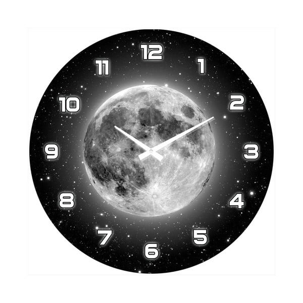 Стъклен часовник "Пълнолуние", 34 cm - Postershop