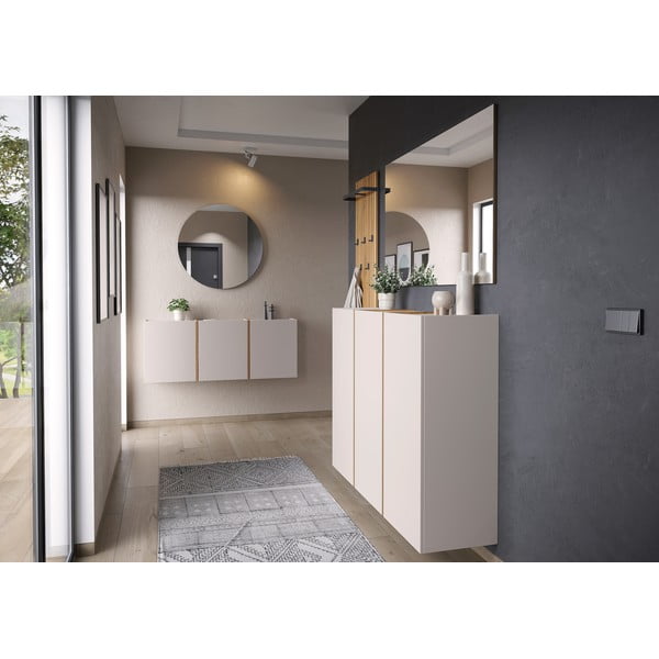 Кремав шкаф за коридор 138x55x29 cm Libbiano – Germania-image-1