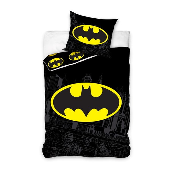 Детско памучно спално бельо за единично легло Batman Logo, 140 x 200 cm - CARBOTEX
