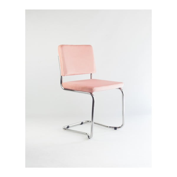 Židle s růžovým sametovým potahem Velvet Atelier Bertha