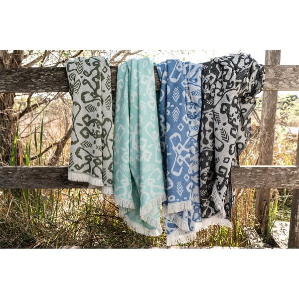 Тъмнозелено одеяло със съдържание на памук Лятно платно, 140 x 180 cm Mykonos - Euromant-image-4