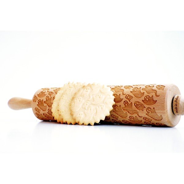 Дървен релефен валяк за тесто Ghosts - Valek-image-3