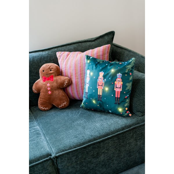 Кадифена декоративна възглавница с коледен мотив 28x37 cm Gingerbread – Catherine Lansfield-image-4