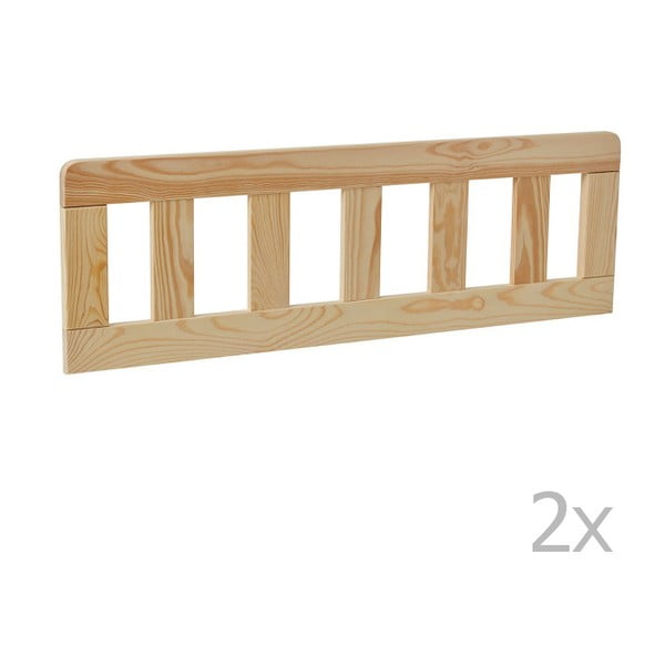 Комплект от 2 кафяви дървени прегради за детско легло , 160 x 70 cm Classic - Pinio